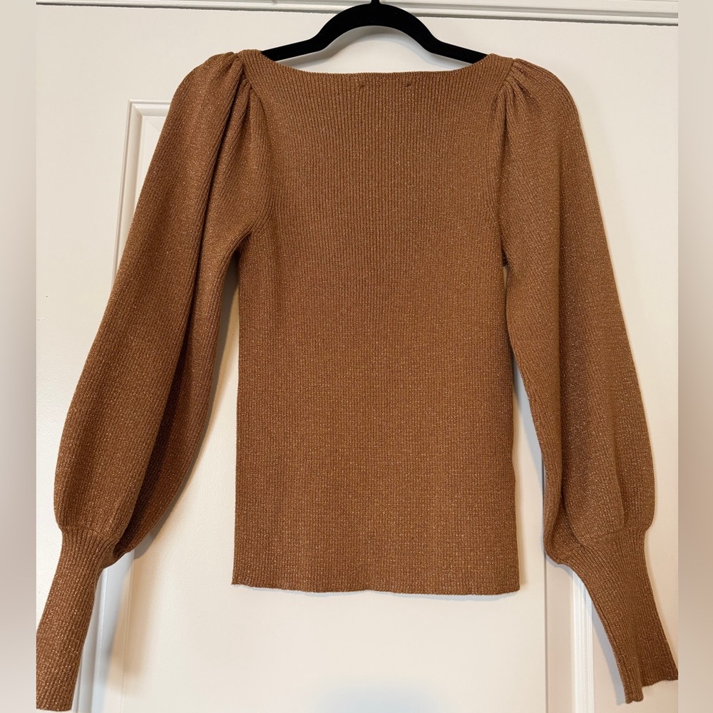 NWT Ann Taylor metallic blouson sweater - Picture 3 of 11